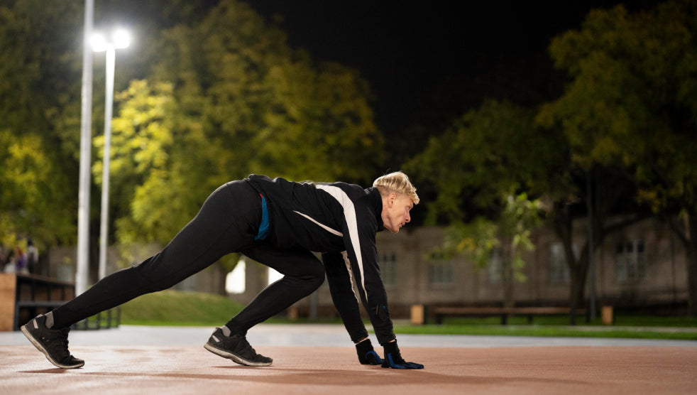 An athlete warming up before the begin training